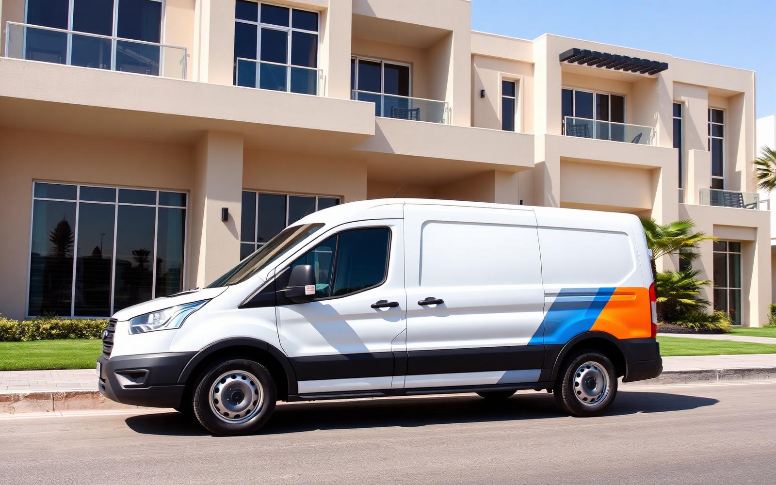 Fix Tech Appliances Repair service van outside a Dubai villa